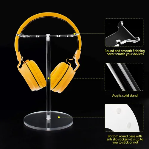 Vista 5 de Soporte universal de acrílico transparente para AirPods Max, HyperX Cloud II, Xbox One, Turtle Beach, Sennheiser, Sony, Bose, Beats pantalla