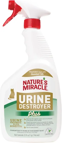 Vista 11 de Nature's Miracle Cat Urine Destroyer Plus, Enzymatic Cleaner, 32 oz