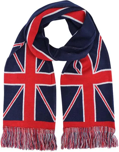 Vista 2 de Conjunto de gorro y bufanda de punto acanalado con bandera británica unisex a juego, Varios