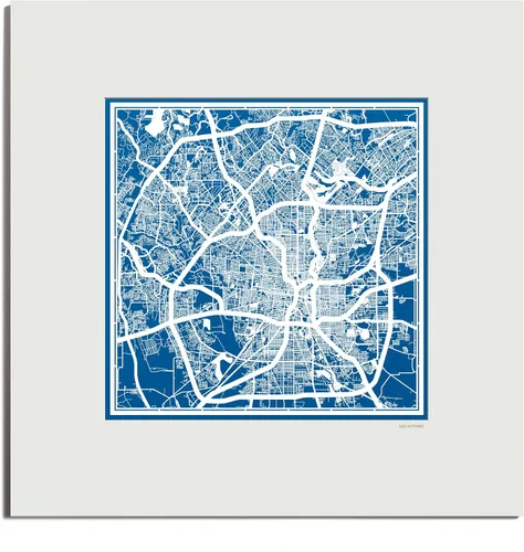 Vista 156 de O3 Design Studio San Diego, CA Paper Cut Map Matted Grey 20x20 in Paper Art
