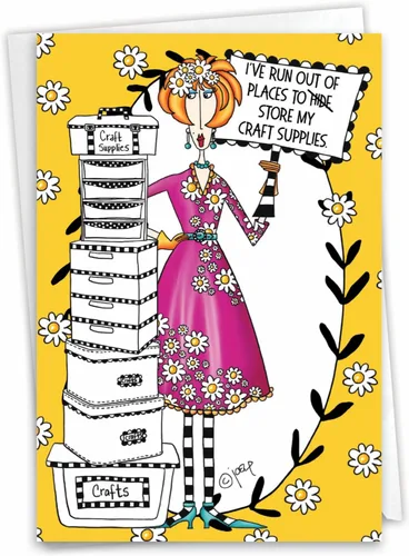 Vista 33 de NobleWorks Divertida tarjeta de papel de cumpleaños con sobre de 5 x 7 pulgadas (1 tarjeta) Bday First-Class Birds C3347BDG-UA