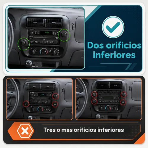 Vista 3 de KUAFU Panel de radio central para salpicadero, bisel de panel de instrumentos, compatible con Ford Ranger 1997-2006 1997-2001 Ford Explorer 2WD sin