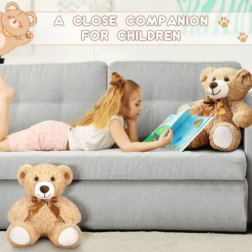 Vista 7 de Zhanmai 18 osos de peluche de 14 pulgadas, regalos a granel, juguetes de oso de peluche para cumpleaños, baby shower, graduación (marrón claro)