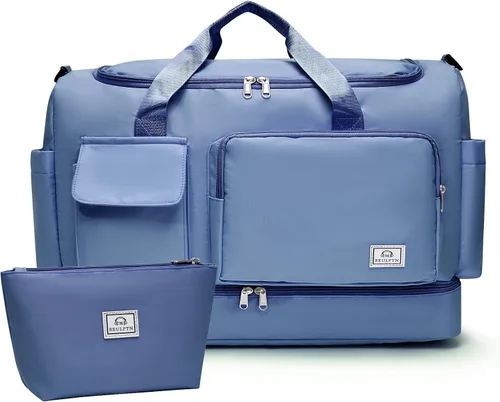 Vista 62 de Bolsa de Gimnasio Pequeña para Mujer, Bolsa de Lona de Viaje, Bolsa de Fin de Semana con Compartimento para Zapatos