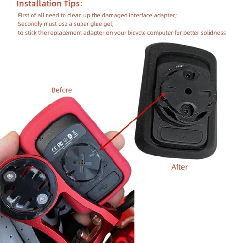 Vista 8 de Kit de inserción de adaptador de montaje GPS para computadora de bicicleta, cubierta trasera giratoria compatible con Gar min Edge 500/530/1050