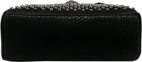 Vista 6 de Bolso de mano y monederos PU Satchel Skull Rivet Hombro Tote Top Handle Bag Negro Remache de calavera