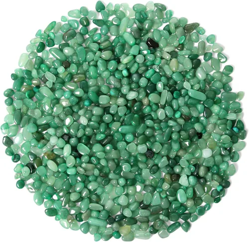 Vista 13 de Chips de cristal de amazonita natural triturado de 1.1 libras, chips de cristales curativos a granel, piedras preciosas de cristal triturado