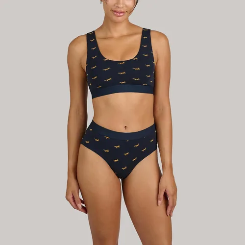Vista 4 de MeUndies Bralette para mujer Brasier elástico de algodón con cuello en U Tela exclusiva de Tienda