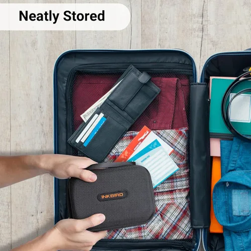 Vista 5 de INKBIRD Funda de transporte de 6.7 x 4.7 x 3 pulgadas para termómetro de parrilla IBT-4XS, IBBQ-4T, IBT-4XC, IBT-4XP - Disco duro protector