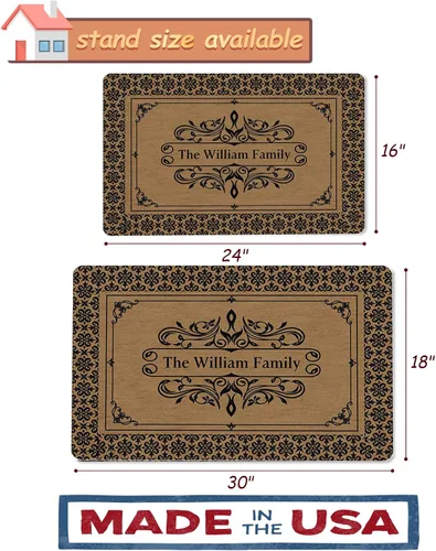 Vista 3 de Felpudo de bienvenida personalizado con texto, tapetes personalizados para puerta delantera, tapete de puerta de bienvenida vintage personalizado