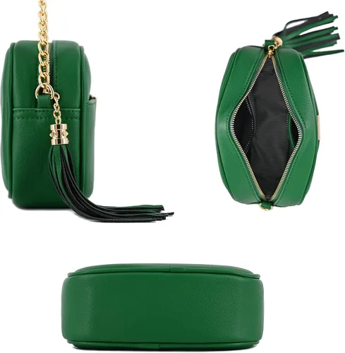 Vista 5 de Bolso cruzado pequeño con borla y correa de cadena, bolso pequeño para mujer