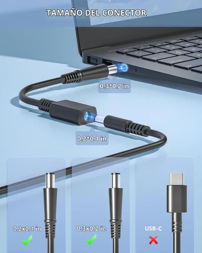 Vista 4 de Adaptador de CA compatible con cargador de laptop Dell 90W Latitude E5440 E5540, Inspiron 15 17 3000 5000 Series, cable de alimentación Inspiron 22