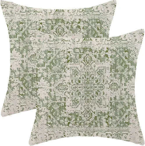 Vista 9 de Fundas de Almohada Antelope 16 x 16 Pulgadas Paquete de 2, Fundas de Almohadas Decorativas con Estampado de Piel de Animal de Lino para Exteriores