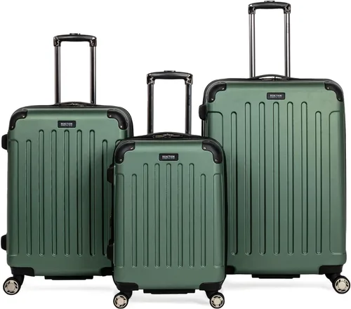 Vista 21 de Kenneth Cole REACTION - Maleta Renegade, ligera, rígida, expandible, de 8 ruedas giratorias, equipaje de viaje, Negro, Juego de 3 piezas