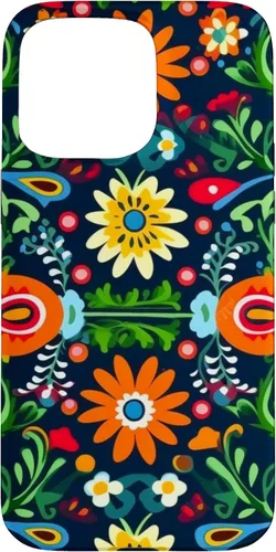 Vista 28 de Funda para iPhone 16 con diseño floral mexicano tradicional mexicano