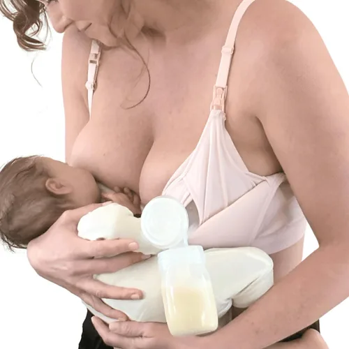 Vista 13 de Supermom Silhouette with Light Fixed Pads, Pumping Bra Hands Free, Adjustable Pumping & Nursing Bra for All Breast Pumps