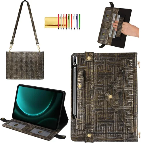 Vista 53 de Bolso Funda para Samsung Galaxy Tab S10 FE/S9 FE 10.9"/S9/S8/S7 11", Techcircle Folio con Soporte Cruzado, Billetera con Ranura para Lápiz S Pen
