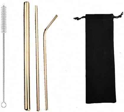 Vista 10 de 7 popotes de metal para beber con 2 cepillos de limpieza de 8.5 pulgadas, cuchara de barra reutilizable para café helado, bebida congelada, batidos