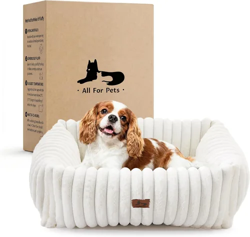 Vista 23 de Cama lavable para perros pequeños y medianos, cama rectangular ortopédica de forro polar de pana para mascotas con funda extraíble y parte inferior
