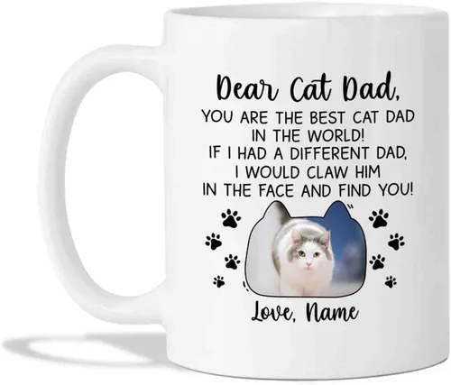 Vista 11 de Taza de café personalizada con foto de gato, taza de café para amantes de los gatos con nombre, con texto en inglés "It's Too Peopley Outside Cat