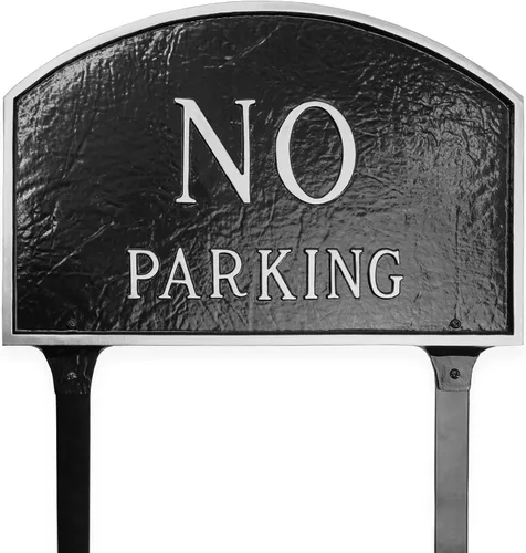Vista 14 de Montague Metal Products SP-8sm-BG Placa de declaración de arco sin estacionamiento, pequeña, negra y dorada Negro/Oro