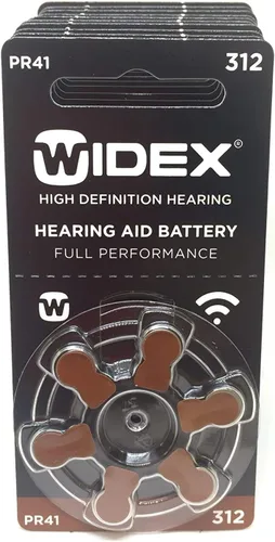 Vista 2 de Widex batería para audífonos tamaño 312 (PR41) (10 paquetes = 60 baterías)