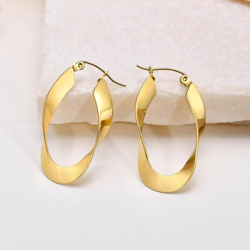 Vista 2 de MengPa Aretes de aro para mujer, chapados en oro negro, aretes de gota, joyería de moda