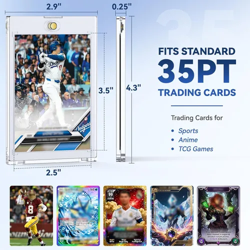 Vista 4 de Zeerun Paquete de 50 tarjeteros magnéticos, tarjetas comerciales TCG