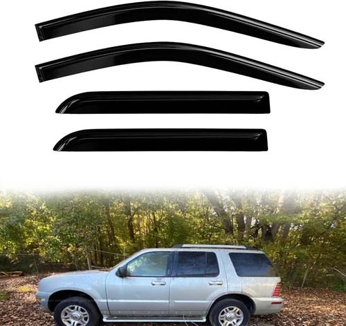 Vista 45 de 4 protectores de lluvia para Chevy Equinox 2010-2017, viseras de ventana, deflectores, parasoles, cinta de ventilación en canal hacia fuera