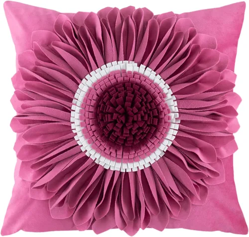 Vista 20 de OiseauVoler Fundas de almohada hechas a mano de 18 x 18 pulgadas, fundas de cojín de girasol 3D azules, fundas de almohada decorativas para sofá