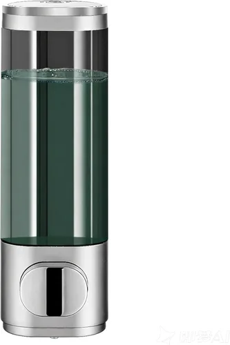 Vista 9 de Dispensador de jabón para montar en la pared de 2 cámaras, 10 onzas/10.1 fl oz, dispensador de champú y acondicionador de ducha recargable, sin