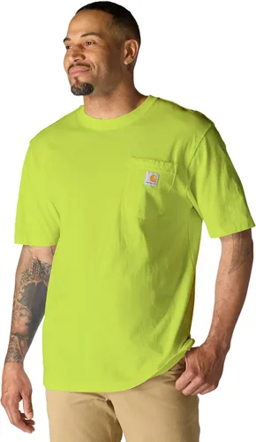 Vista 32 de Carhartt Camiseta con bolsillo Iconic K87 para hombre Piedra azul