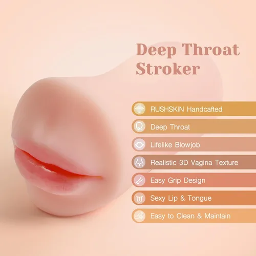 Vista 2 de Tracy's Dog Masturbadores masculinos, Stroker de garganta profunda y sexo oral característico, juguetes sexuales para hombres, juguete oral