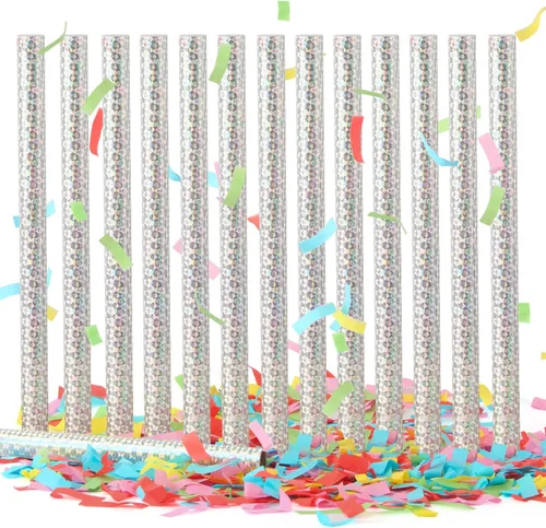 Vista 9 de BATTIFE Paquete de 40 varitas de confeti blanco, confeti de papel de seda de 14 pulgadas, palitos de aleteo para bodas, celebraciones, aniversarios