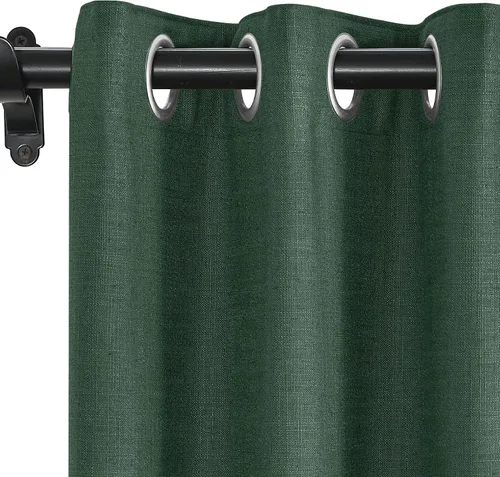 Vista 18 de Fcosie Cortinas opacas de lino 100 % opacas de 50 pulgadas de ancho x 63 pulgadas de largo, paneles de cortina con ojales para sala de estar