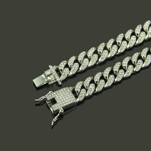 Vista 3 de BLBLJERY Cuban Link Chain for Men Women 14k Gold Silver Miami Cuban Necklace Diamond Iced Out Rapper Tennis Chain Bling Hip Hop Jewelry