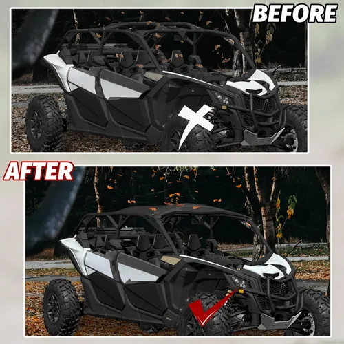 Vista 5 de SAUTVS Cubierta rígida para techo deportivo Can-Am Maverick X3, 4 piezas combinadas de techo duro para accesorios Can Am Maverick X3 MAX 2017-2025