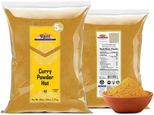 Vista 2 de Rani Polvo de Curry Picante (Mezcla Auténtica India de 11 Especias) 80oz (5lbs) 2.27kg a Granel ~ Todo Natural Sin Sal Vegano Sin Colorantes