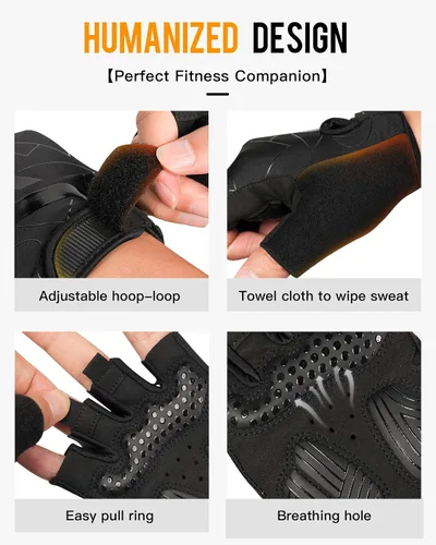 Vista 5 de ATERCEL Guantes de ciclismo para hombre, para ciclismo, entrenamiento, gimnasio, entrenamiento, levantamiento de pesas, al aire libre, motocross