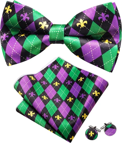 Vista 50 de Barry.Wang Pajarita de Rayas Paisley para Hombre de Seda Preatada Pañuelo de Bolsillo Gemelos Juego Formal Boda Fiesta Graduación