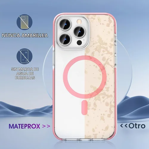 Vista 4 de MATEPROX Fundas magnéticas transparentes para iPhone 15 Pro Max, compatibles con MagSafe, transparente, a prueba de golpes, delgada, a prueba