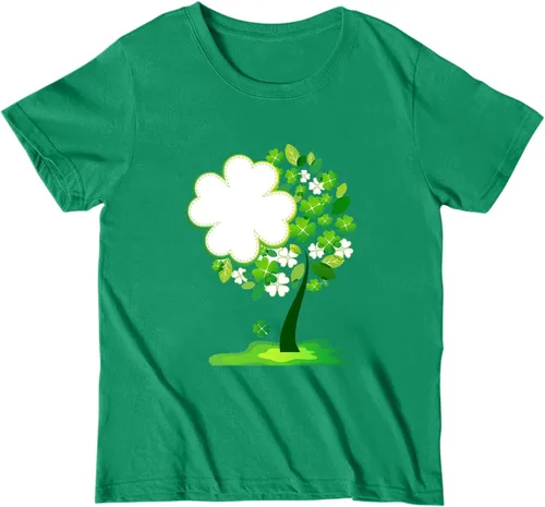 Vista 3 de Camiseta casual de manga corta para mujer, camiseta de San Patricio, blusa verde con cuello redondo, camiseta irlandesa de trébol
