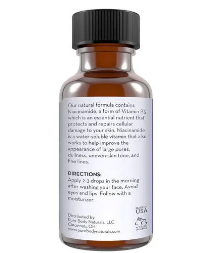 Vista 7 de Pure Body Naturals, suero de niacinamida con vitamina B3, 1 onza líquida, crema súper hidratante para una cara y cuerpo de aspecto más joven, loción