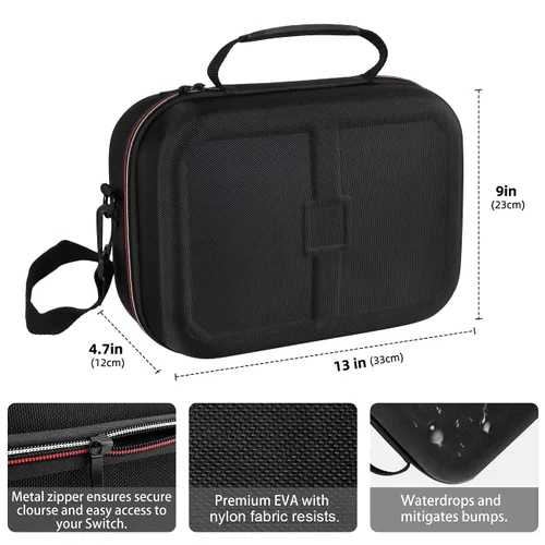 Vista 6 de Carrying Storage Case for Nintendo Switch & N-Switch OLED, Hard Shell Large Capacity Storage Bag for Nintendo Switch Game Controller, Dock, Switch
