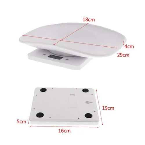 Vista 6 de 1 unid báscula electrónica de bebé digital de plástico para mascotas con pantalla LCD herramienta de medición de pesaje infantil de alta precisión