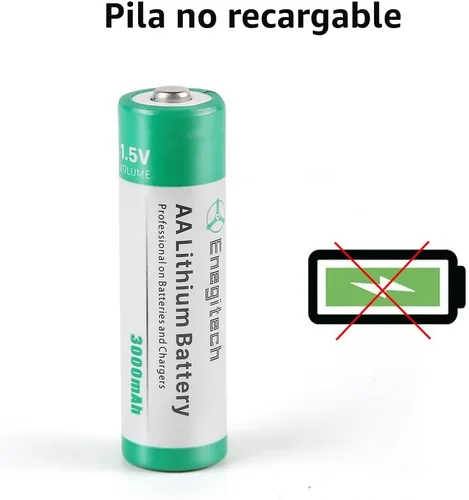 Vista 2 de Enegitech Batería de litio AA, batería de litio doble A de 1.5 V para cámara Blink al aire libre, bloqueo inteligente, cámara de sendero, linterna