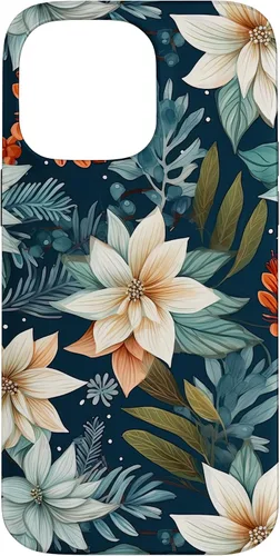 Vista 21 de iPhone 16 Aesthetic Christmas Floral Pattern Winter Flower Girl Women Case