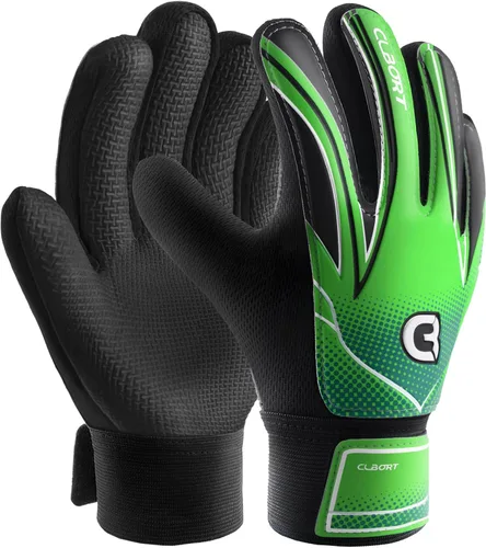 Vista 10 de Guantes de portero de fútbol para jóvenes y niños, guantes de portero con palmas de súper agarre, guantes de fútbol antideslizantes, protección