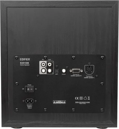 Vista 5 de Edifier S351DB – Altavoces de estantería y subwoofer 2.1 Sistema de altavoces Bluetooth V5.1 aptX inalámbrico para salas de computadora, sala