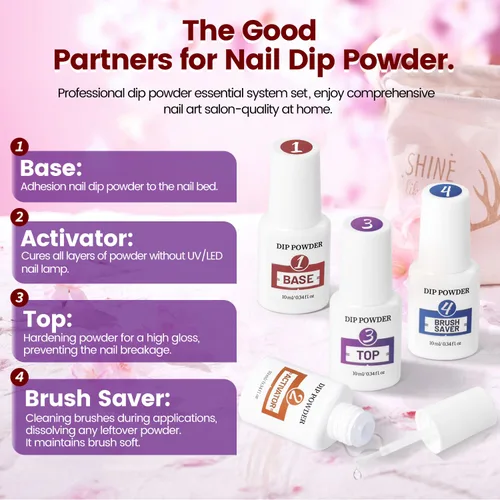 Vista 7 de OpenLive Kit de polvo de inmersión para uñas, kit de inicio de polvo de inmersión de uñas de 56 colores, secado rápido, para manicura de inmersión